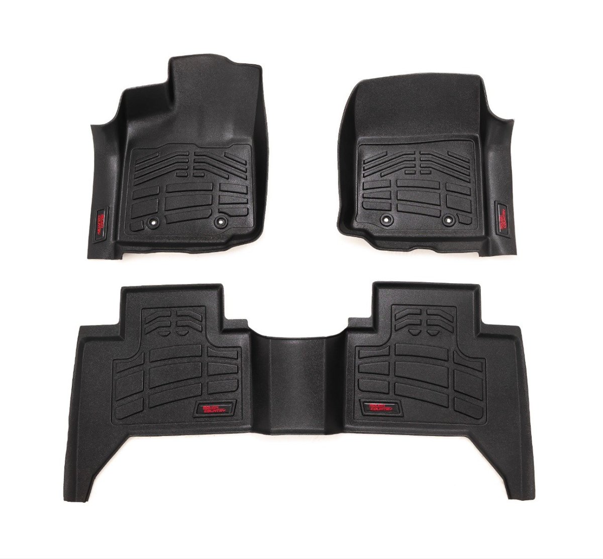 Toyota Tacoma Floor Mats - Front + Rear - Rough Country - Sure-Fit - '16-'23